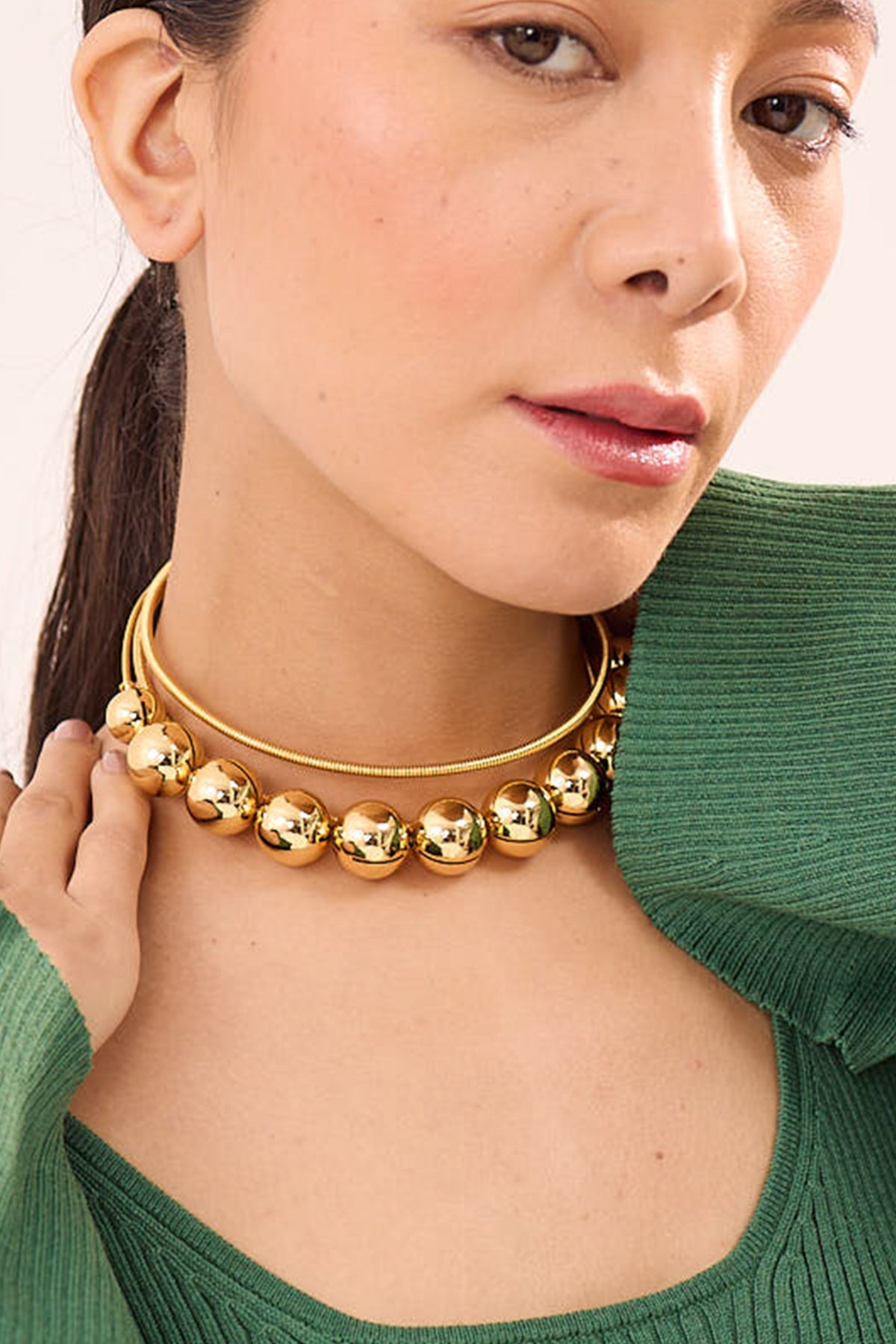 Buy Gold Brass Plated Pearl Necklace by Ruhheite for Women online at ScrollnShops